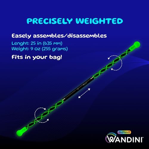 Wandini Glow.0 LED Light Magic Wand – Collapsible Levitation Stick, USB Rechargeable & Patented Design, Balanced LED Flow Prop for Smooth Tricks, Visual Performances with 22 Dynamic Color Modes - Image 5
