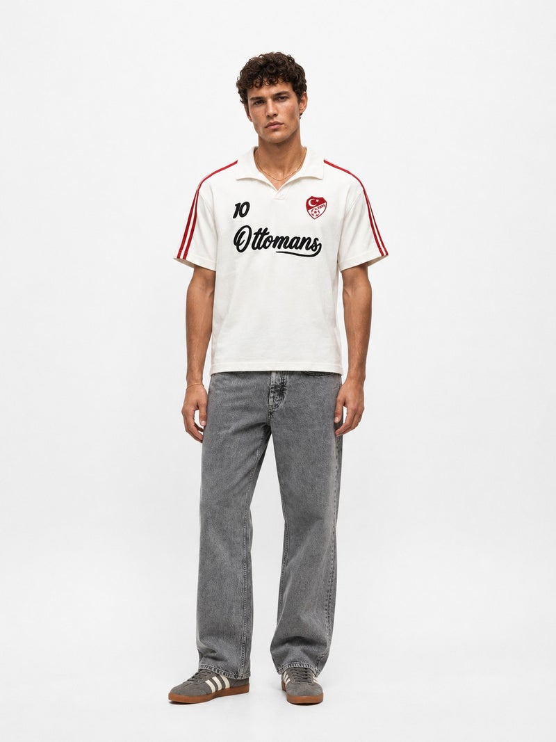 RESPIRE Men's Turkish Retro Jersey T-Shirt, Ecru - Image 3