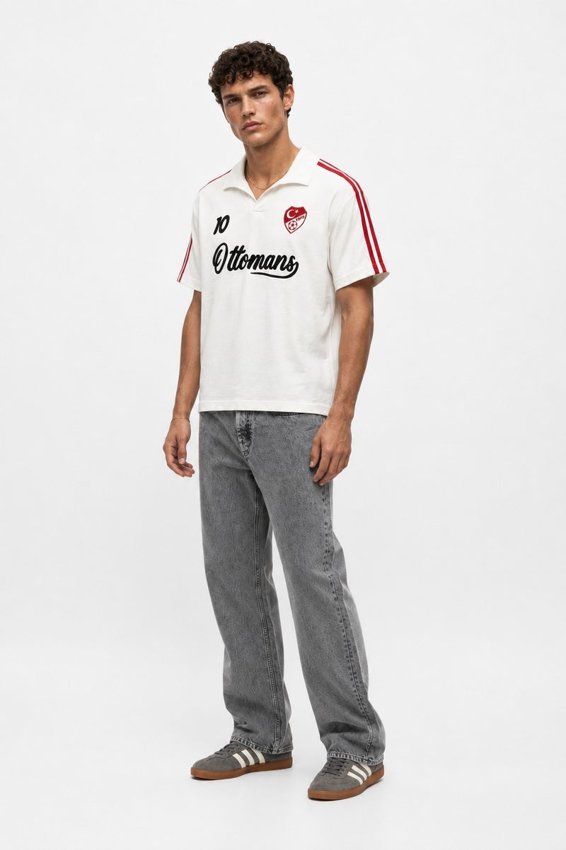 RESPIRE Men's Turkish Retro Jersey T-Shirt, Ecru - Image 4