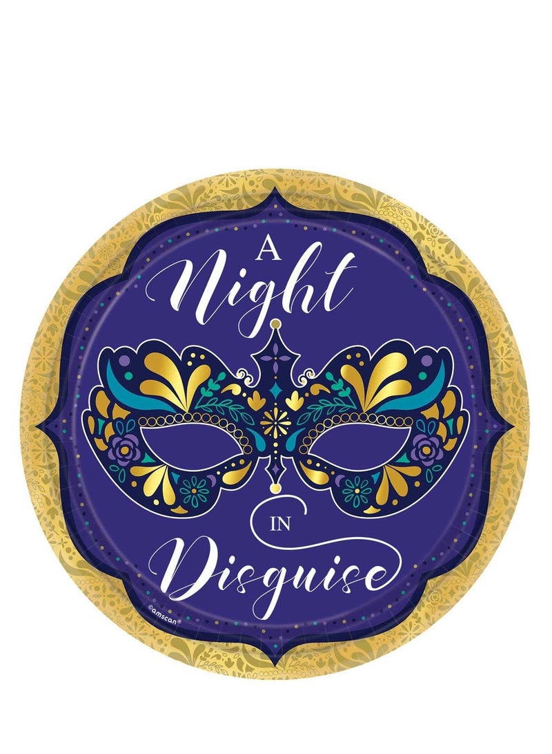 Amscan Masquerade Premium Tableware Party Supplies, Includes Cutouts and Decorating Kit for 8 Guests - Image 2