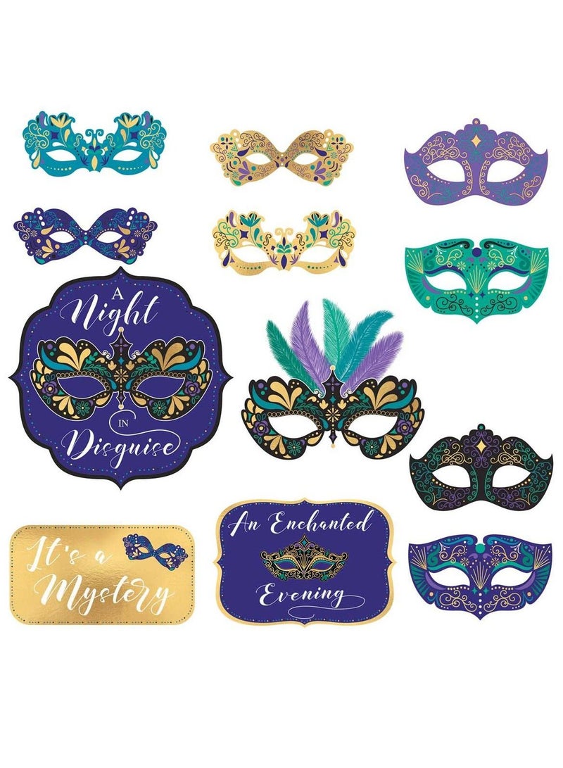 Amscan Masquerade Premium Tableware Party Supplies, Includes Cutouts and Decorating Kit for 8 Guests - Image 4