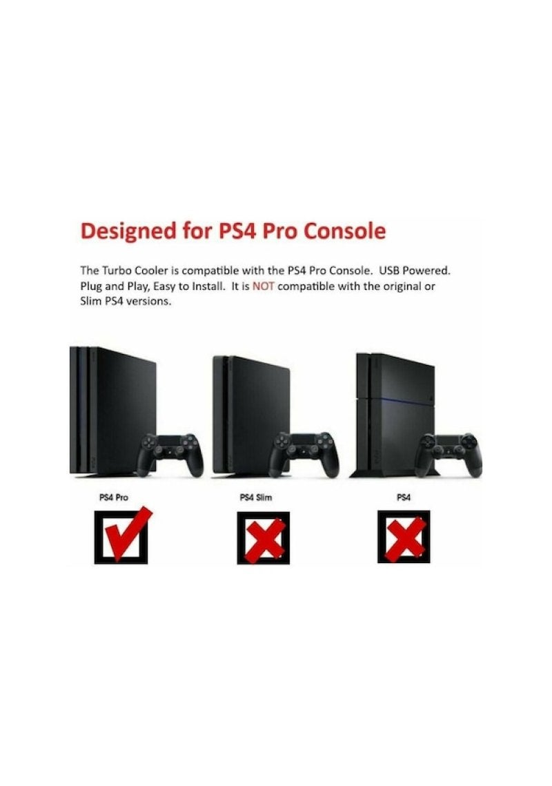 مروحة تبريد أوتوماتيكية بدرجة حرارة ثابتة لجهاز PS4 Pro، مروحة تحكم بدرجة الحرارة خلفية لجهاز PS4، مبرد بمحرك USB متحرك، مروحة تبريد توربينية فاخرة باللون الأسود TP4-831 - Image 4