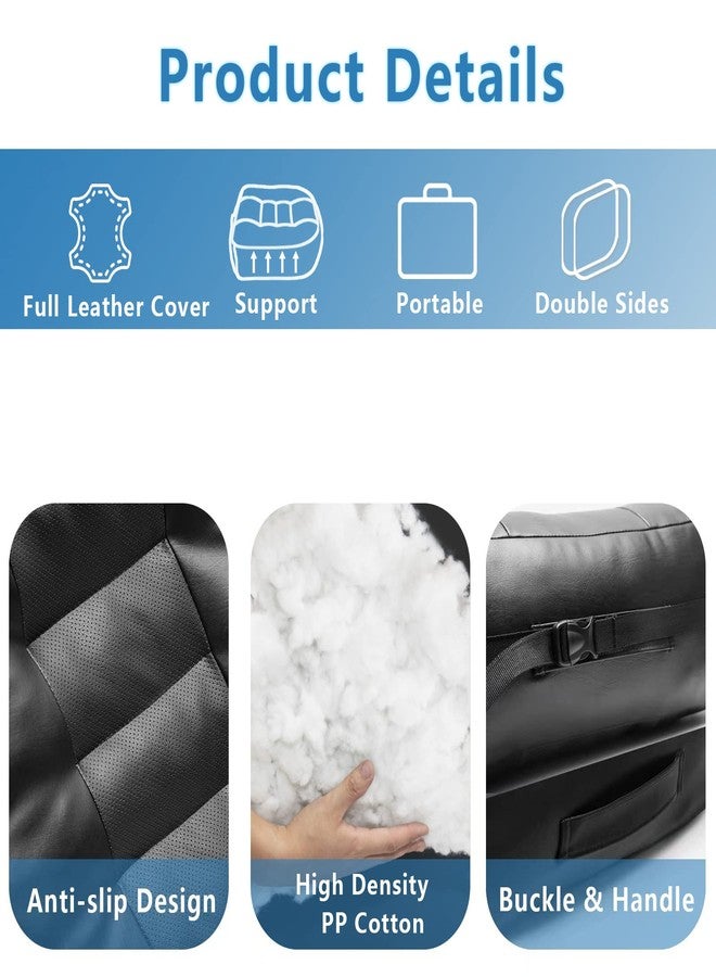 YOUFI Super Thicken Leather Car Seat Cushion for Adults - Portable Angle Lift Seat Pad with Breathable Cover, Handle, and Buckle - Ideal for Trucks, SUVs, Office Chairs, Car Accessories - Image 4