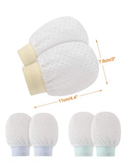 SYOSI Newborn Baby Mittens No Scratch Mittens, Which Adjustable Anti Scratch Ice-Smooth Cool and Breathable Cotton Gloves for Boys Girls 3 Pairs  - Image 2
