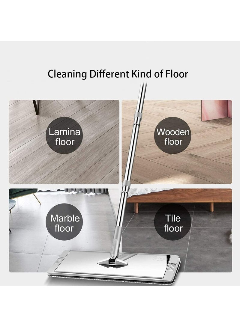 LIMOS Floor Cleaner Bucket Mop Set Squeeze Flat 6pcs Washable Reusable Microfiber(Purple) - Image 3