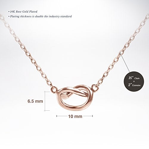 PAVOI 14K Rose Gold Plated Infinity Pendant Necklace | Bridesmaids Cute Necklaces for Women - Image 3
