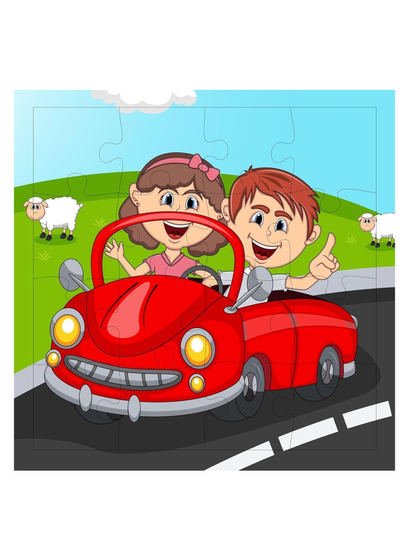 Fiddlys Fiddly's 16-Piece Wooden Jigsaw Puzzles for Kids Ages 3+ (Vehicles World Pack of 4)  - Image 5