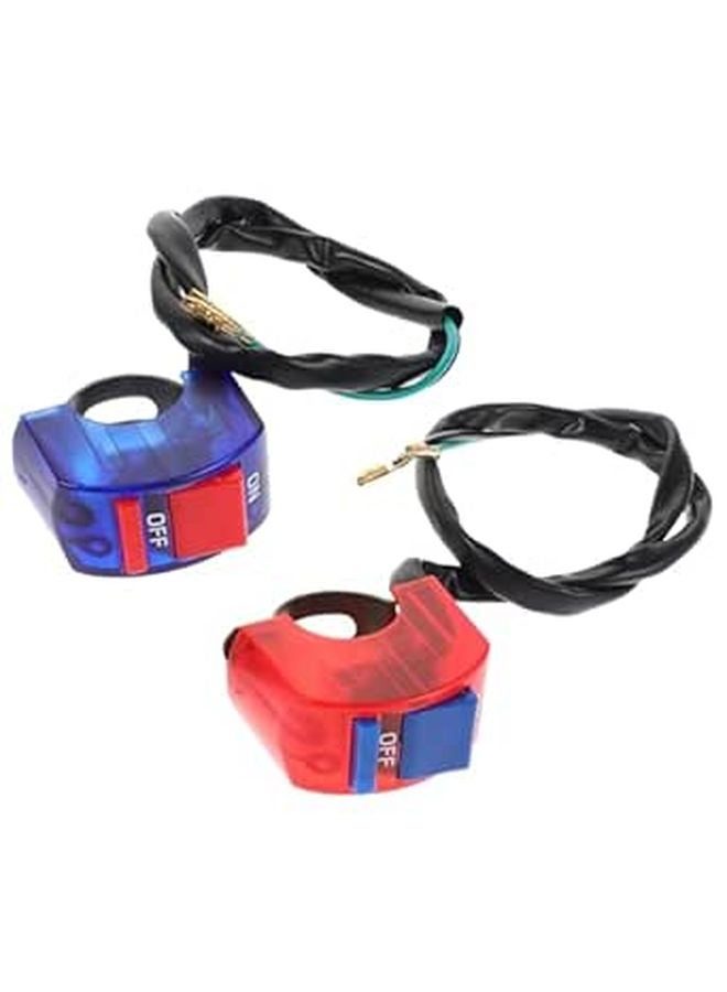 Red Blue On Off Button Switch For ATV Electric Scooter Dirt Bike Light Fog Lamp Controller - Image 1