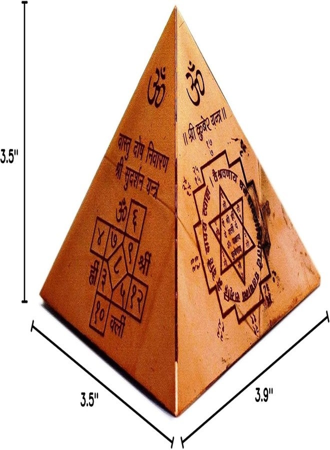 Nature Blaze Organic Herbs Copper Vastu Pyramid with Syllable Mantra with Ganesha Figure, Shri Vaastu Dosh Nivaaran, Shri Kuber Mantra - Image 3