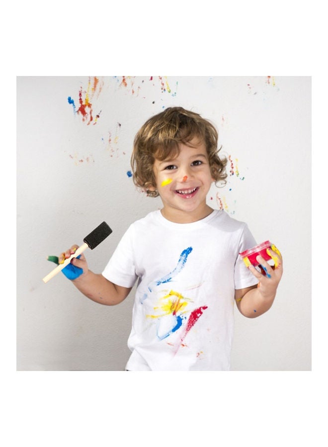 NIBEMINENT 25-Piece Wooden Handle Lightweight Foam Brush Set Multicolour - Image 2