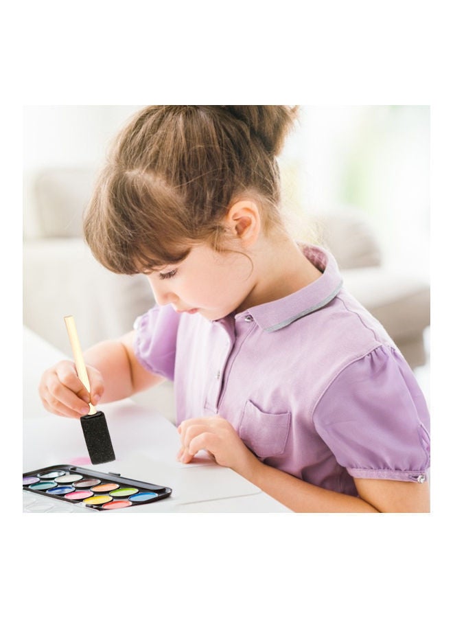 NIBEMINENT 25-Piece Wooden Handle Lightweight Foam Brush Set Multicolour - Image 3