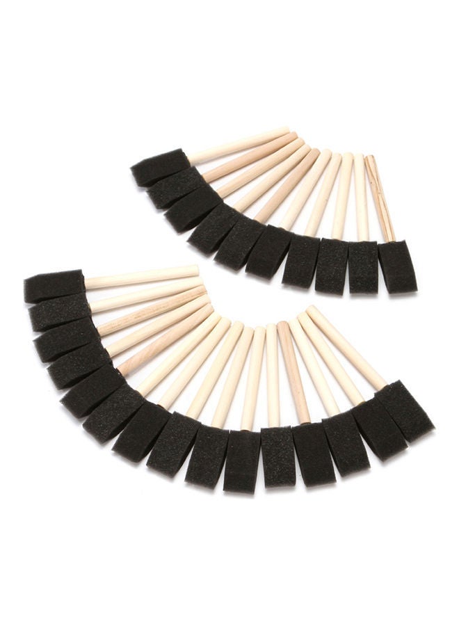 NIBEMINENT 25-Piece Wooden Handle Lightweight Foam Brush Set Multicolour - Image 5