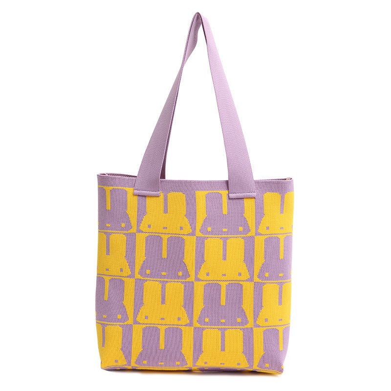 High-End Fashion Girl'S Commuter All-Match Flying Weaving Niche Knitted Bag Tote Bag - Image 5