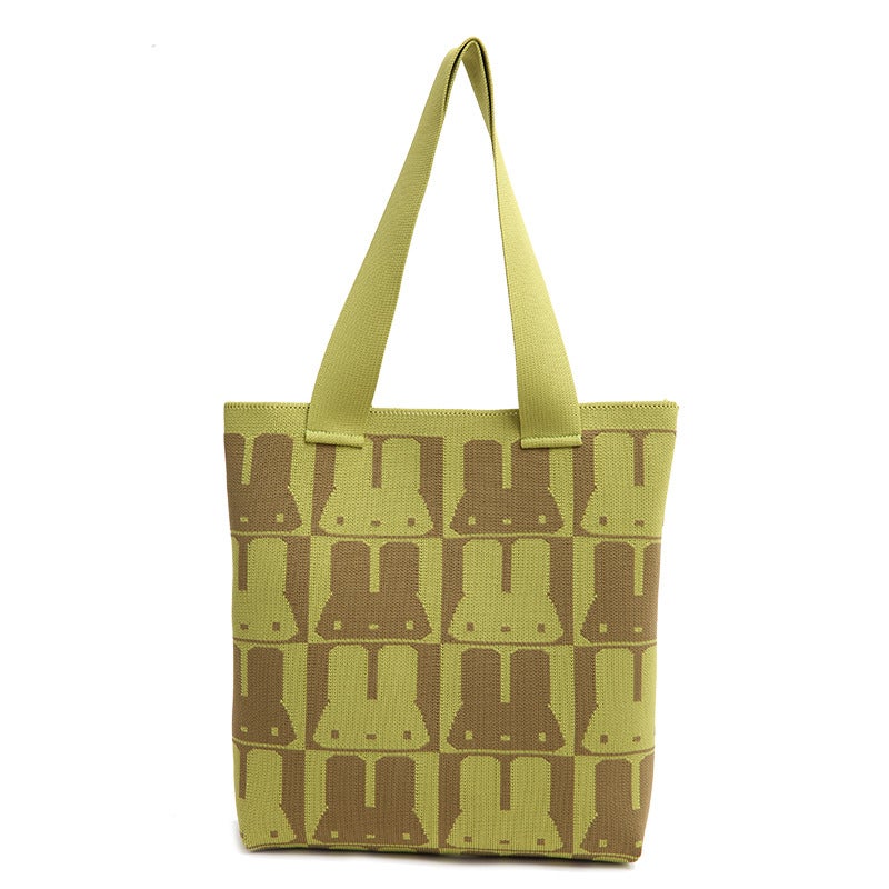 High-End Fashion Girl'S Commuter All-Match Flying Weaving Niche Knitted Bag Tote Bag - Image 4