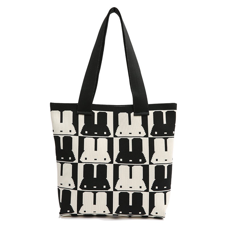 High-End Fashion Girl'S Commuter All-Match Flying Weaving Niche Knitted Bag Tote Bag - Image 2
