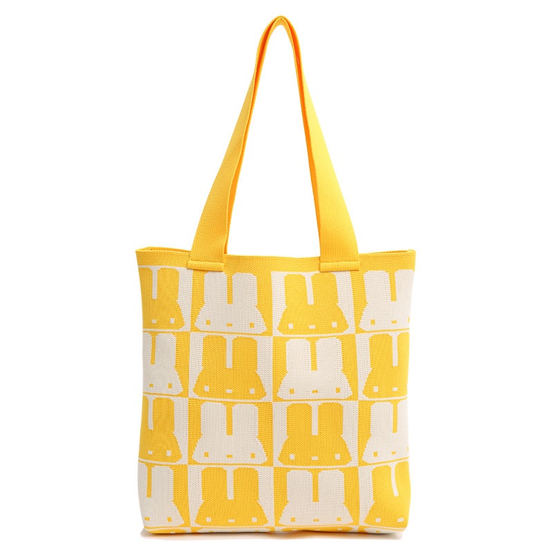High-End Fashion Girl'S Commuter All-Match Flying Weaving Niche Knitted Bag Tote Bag - Image 3