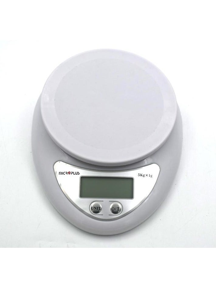 مايكروبلس ميزان مطبخ بسعة تصل إلى 5 كجم - أبيض PS-4663 - Image 1
