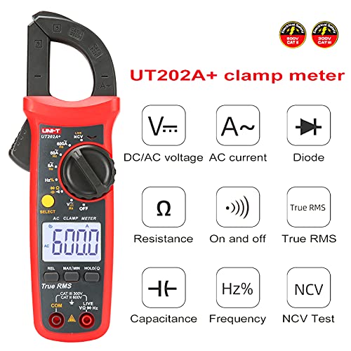 UNI-T UT202A+ Digital Multimeter 6000 Counts Auto Range True RMS clamp Meter - Image 2