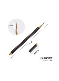 New Japanese French Manicure Pen Watercolor Pen Mink Brush Gouterstroke Watercolor Nail Shop Crystal Pen Set Black wood pole Black wood pole
