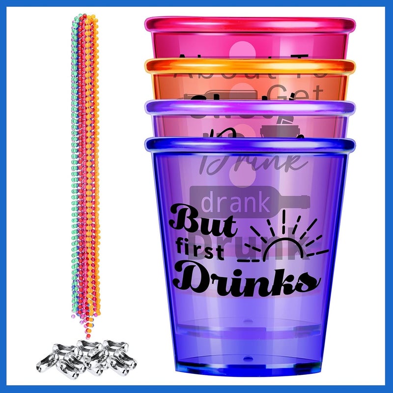 Trnayi 27 Pcs Shot Glass Necklaces Cups Bulk Plastic Shot Glass on Beaded Necklace Naughty for Adults and Teens Birthday Gifts Wedding Halloween Party Supplies - Image 3