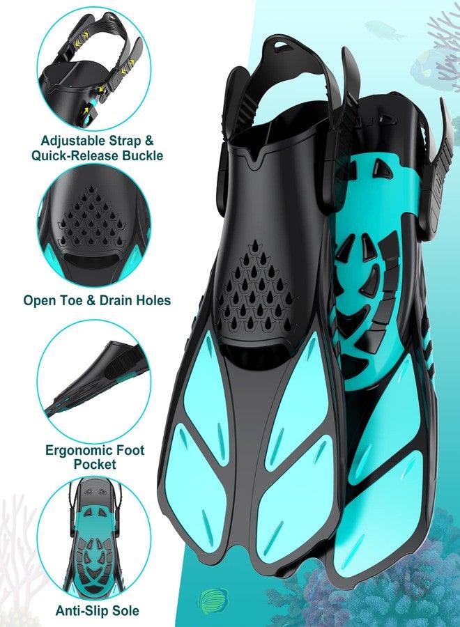 Viginsul Snorkeling Gear for Adults, Panoramic View Full Face Snorkel Mask with Foldable Dry Top System & Adjustable Swim Fins, Snorkel Set Anti-Fog & Anti-Leak - Image 5