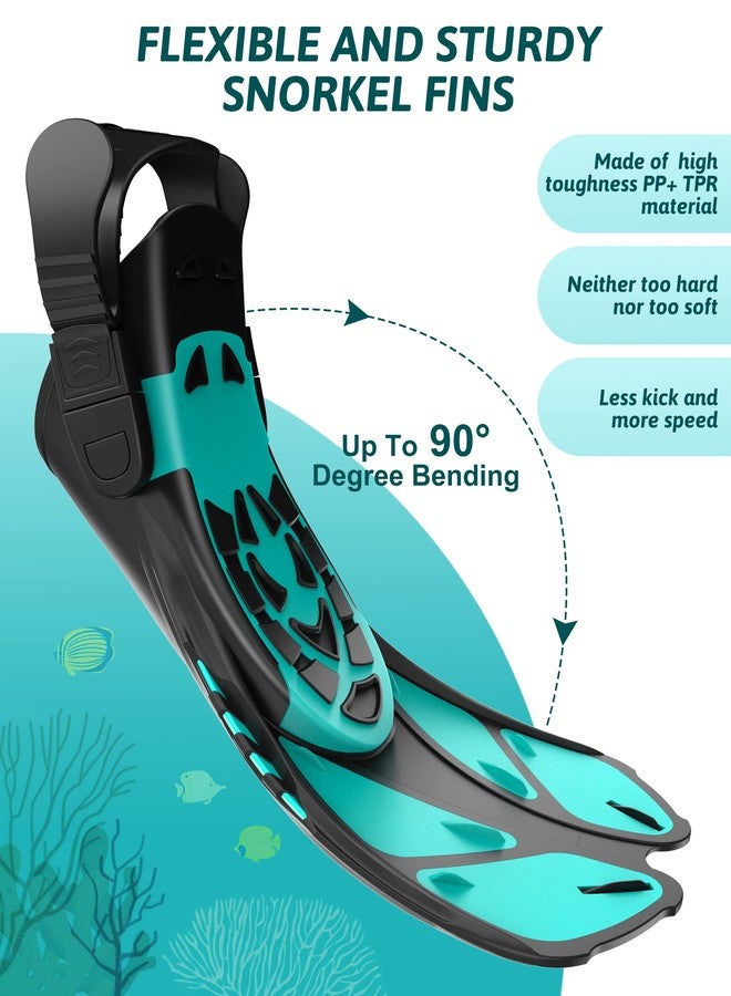 Viginsul Snorkeling Gear for Adults, Panoramic View Full Face Snorkel Mask with Foldable Dry Top System & Adjustable Swim Fins, Snorkel Set Anti-Fog & Anti-Leak - Image 4