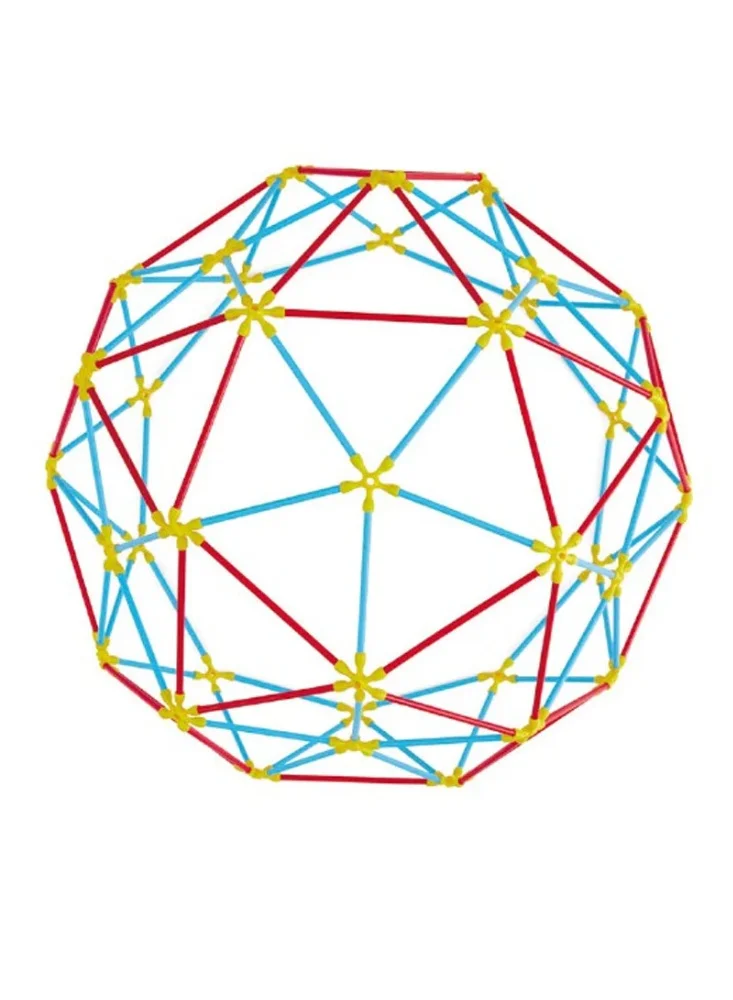 هيب Hape Flexistix Geodesic Dome & Truss Bridge Bamboo Building Kit, 177pcs – Sustainable, Creative STEM Kit for Ages 4+