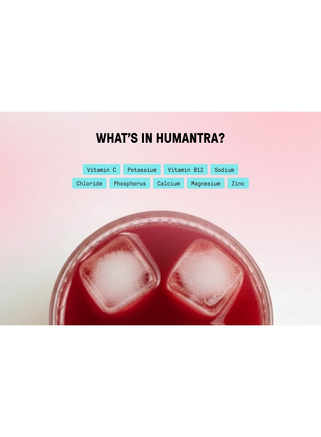 Humantra Black Cherry Electrolyte Hydration | Zero Sugar, Vitamin C + B12 w/ Magnesium - Image 3