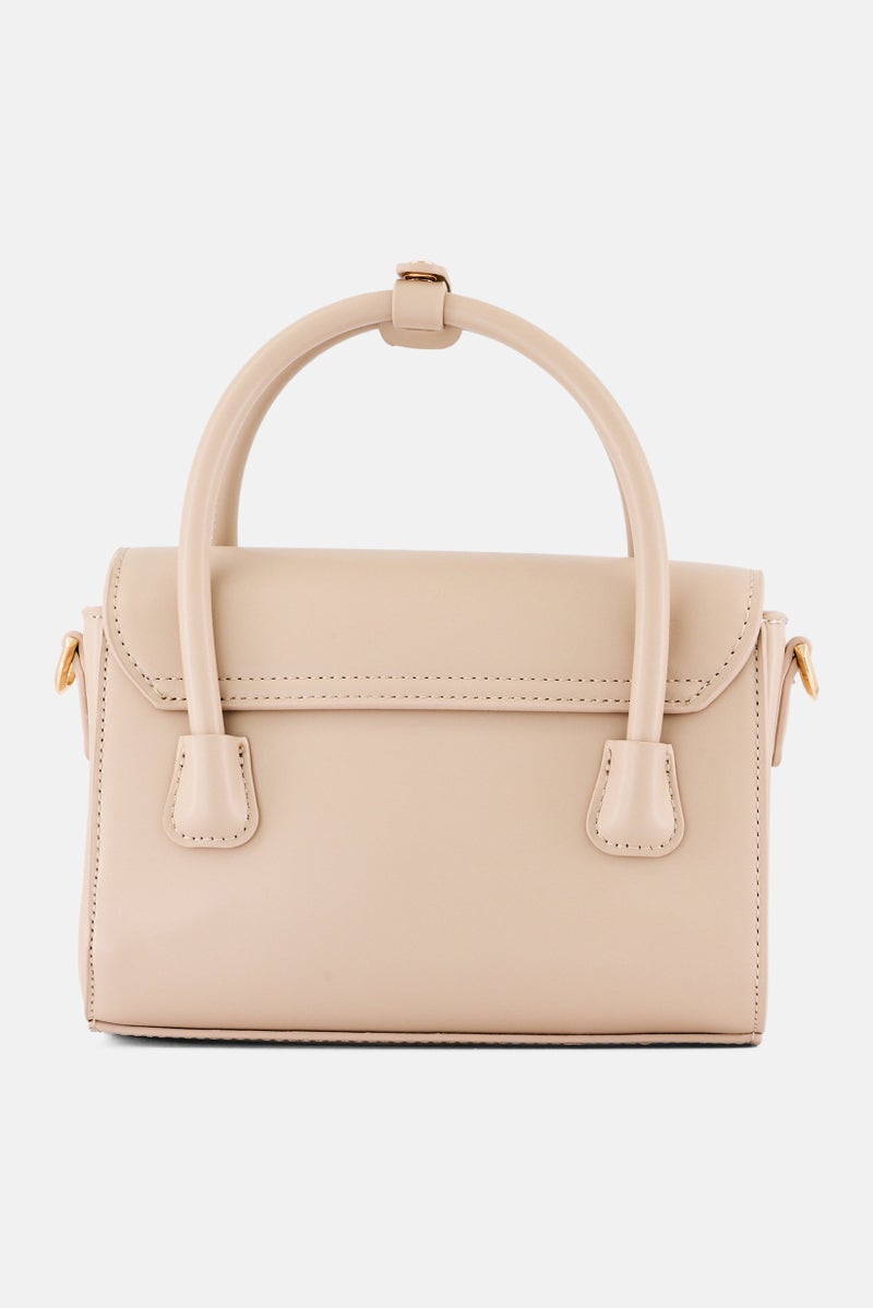 SISLEY Women Brand Logo Handbag, Light Taupe  - Image 3