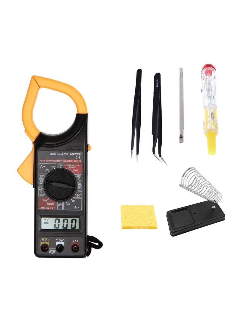 CRAFTS HAVELI CRAFTS HAVELI Combo of Digital Meter DT266 Anti Static Tweezer 2Pc 2in 1 Tester Soldering Iron Stand Sponge  - Image 1