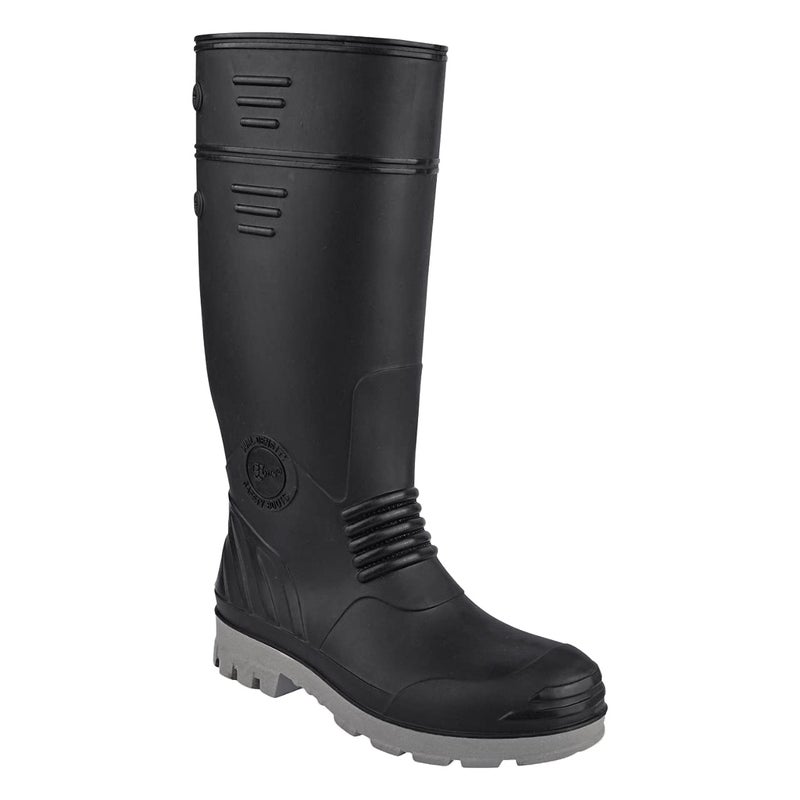 HILLSON TC07HLS0022 Torpedo Safety Gumboots with Steel Toe (Black-Grey, UK 6) - Image 1