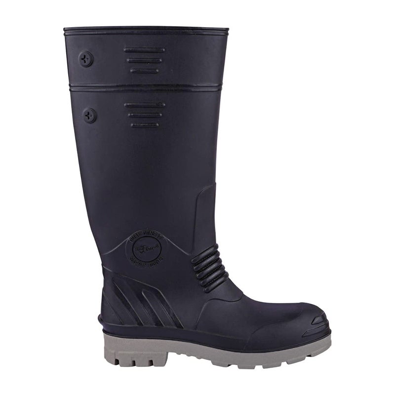 HILLSON TC07HLS0022 Torpedo Safety Gumboots with Steel Toe (Black-Grey, UK 6) - Image 2