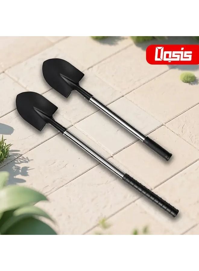 Two Pack Heavy Duty Garden Shovel Non Slip Grip Rust Resistant For Digging Planting - Image 1