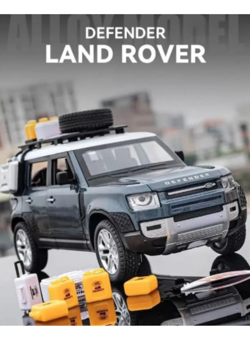 LAND ROVER Defender Outdoor Edition Die-Cast Metal Pull Back Toy Car -01 Pcs Assorted [1:24] with Lights, Sound & 6 Opening Parts – Multicolour Model Vehicle for Kids & Collectors - Image 4