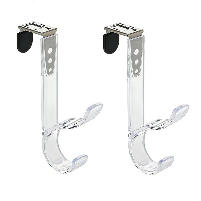 NewTalent Set of 2pcs Adjustable Over the Door Hooks for Hanging for Living Room Bathroom Bedroom Kitchen Hanging Clothes Towels Hats Coats Bags - Image 2