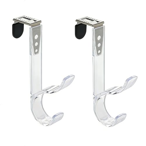NewTalent Set of 2pcs Adjustable Over the Door Hooks for Hanging for Living Room Bathroom Bedroom Kitchen Hanging Clothes Towels Hats Coats Bags - Image 1