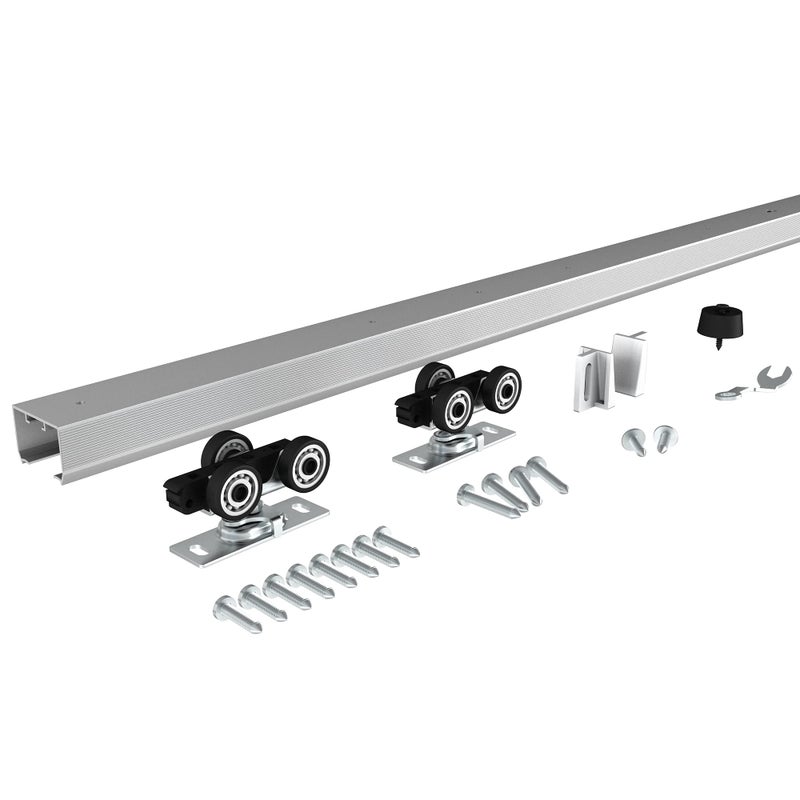 JUBEST 5FT Commercial Grade Pocket Door Hardware and Track Set, Sliding Door Hardware 56.7", Durable and Smoothly, Easy to Install - Image 1