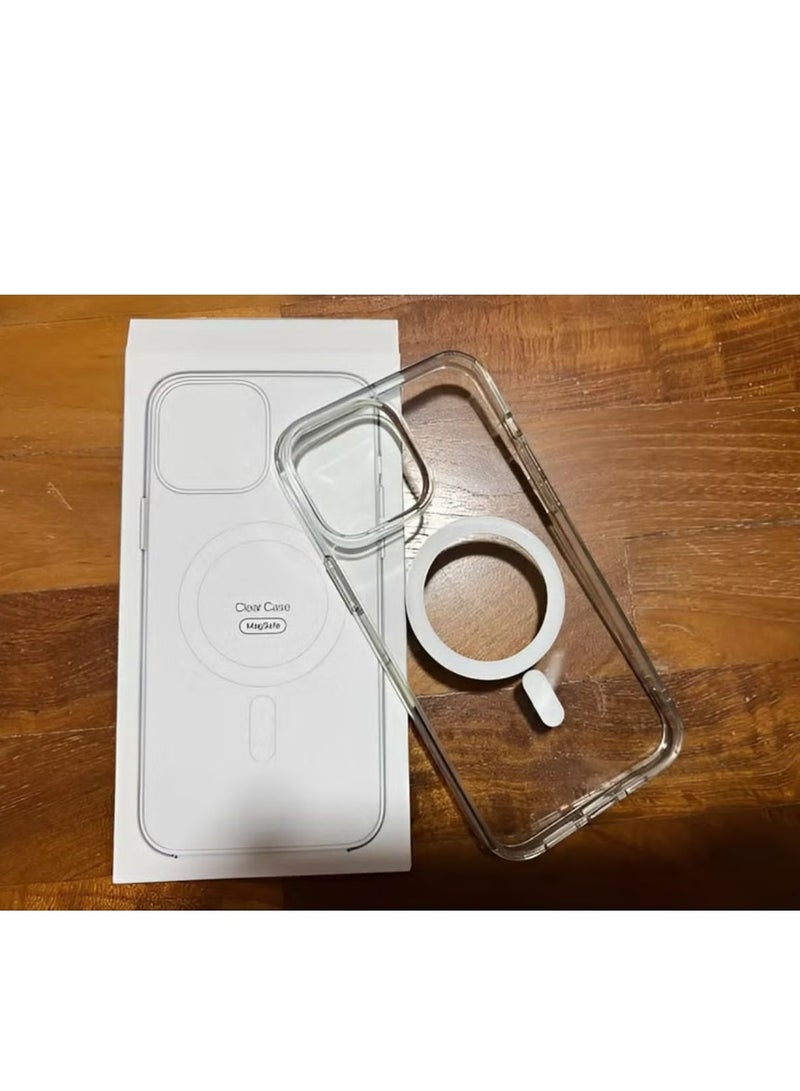 ماجنيتك جراب مغناطيسي لموبايل (آيفون 14 برو ماكس) متوافق مع ماج سيف MagSafe، غطاء جوال شفاف رفيع ومضاد للصدمات, مصنوع من مادة البولي يوريثين حراري - Image 2