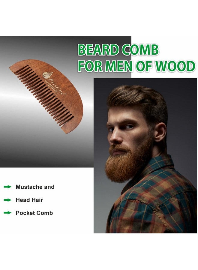 Pristine Pristine wooden beard comb 2 types of beard comb with cotton drawstring bag - Image 4