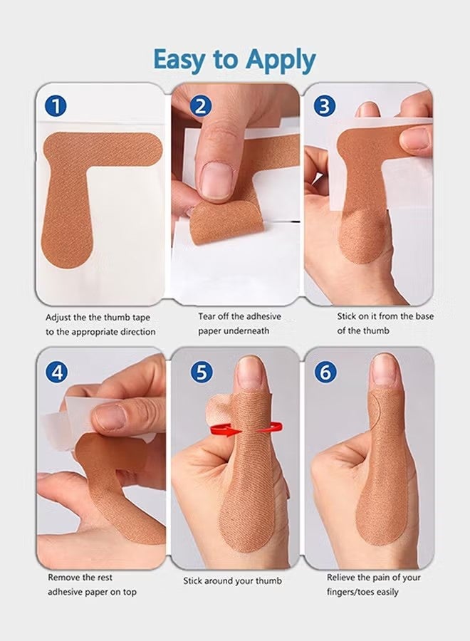 واي جيه شريط دعم الإبهام لالتهاب المفاصل تخفيف الألم (40 PCS)، مرن ذاتي الالتصاق قابل للتعديل ضمادة الإبهام، ترقيع الإصبع للرياضة المنزلية Joint Stability & Injury Recovery - Image 5