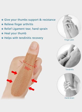 شريط دعم الإبهام لالتهاب المفاصل تخفيف الألم (40 PCS)، مرن ذاتي الالتصاق قابل للتعديل ضمادة الإبهام، ترقيع الإصبع للرياضة المنزلية Joint Stability & Injury Recovery - view 2
