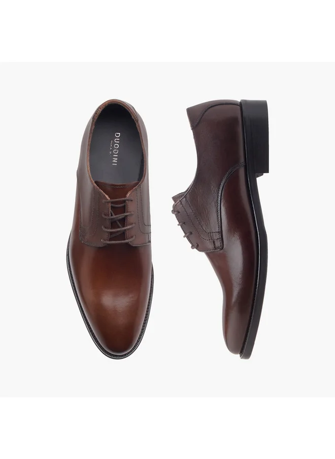 DUCHINI Men's Solid Lace-Up Derby Shoes