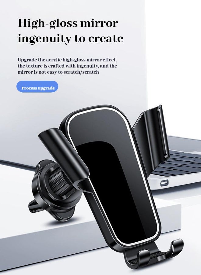 Car phone holder Car phone holder for air outlet Anti-shake phone holder Car ultra-stable hook design Compatible with iPhone 16/15/14 series Samsung S24 S23, Xiaomi, etc. Black - Image 2