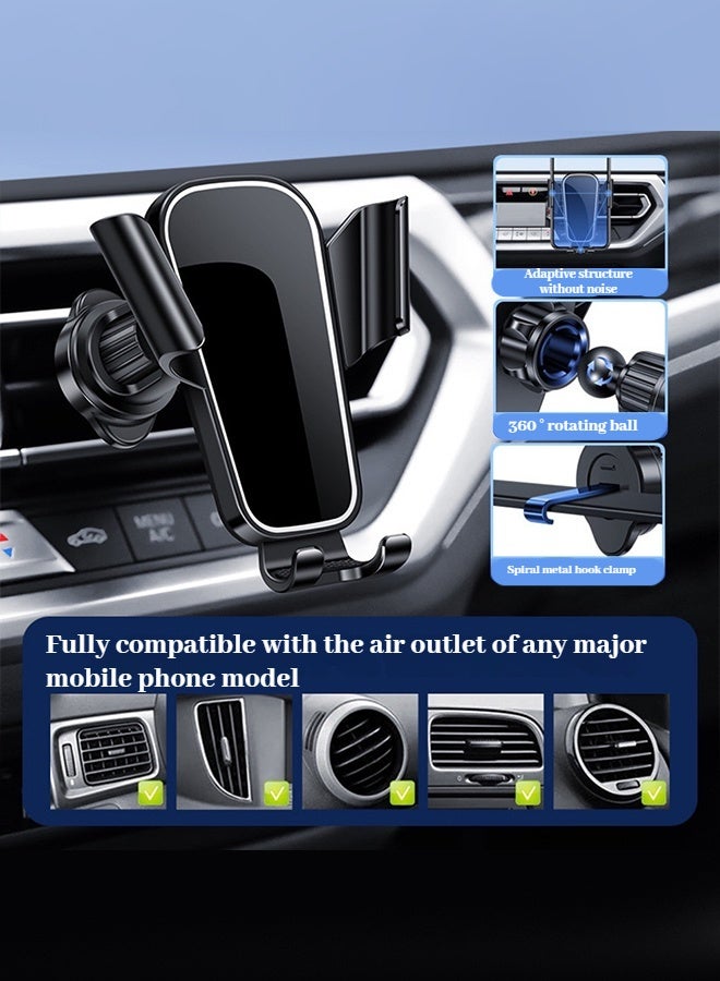 Car phone holder Car phone holder for air outlet Anti-shake phone holder Car ultra-stable hook design Compatible with iPhone 16/15/14 series Samsung S24 S23, Xiaomi, etc. Black - Image 3