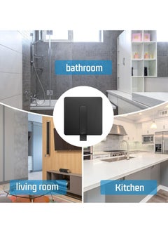 Y&D 8 Packs Stick On Hooks Heavy Adhesive Black For Hanging Robe Towel Stainless Steel Waterproof Bathroom Kitchen Wardrobe Sticky Cabinet  - Image 3