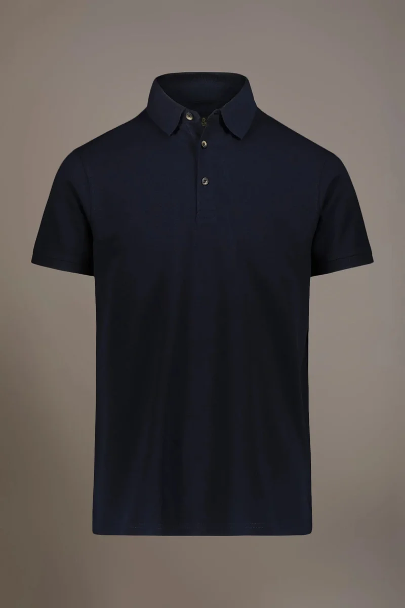 Doppelganger Blue Short sleeve polo 100% cotton piquet - DK Blue for Men | Best Price UAE