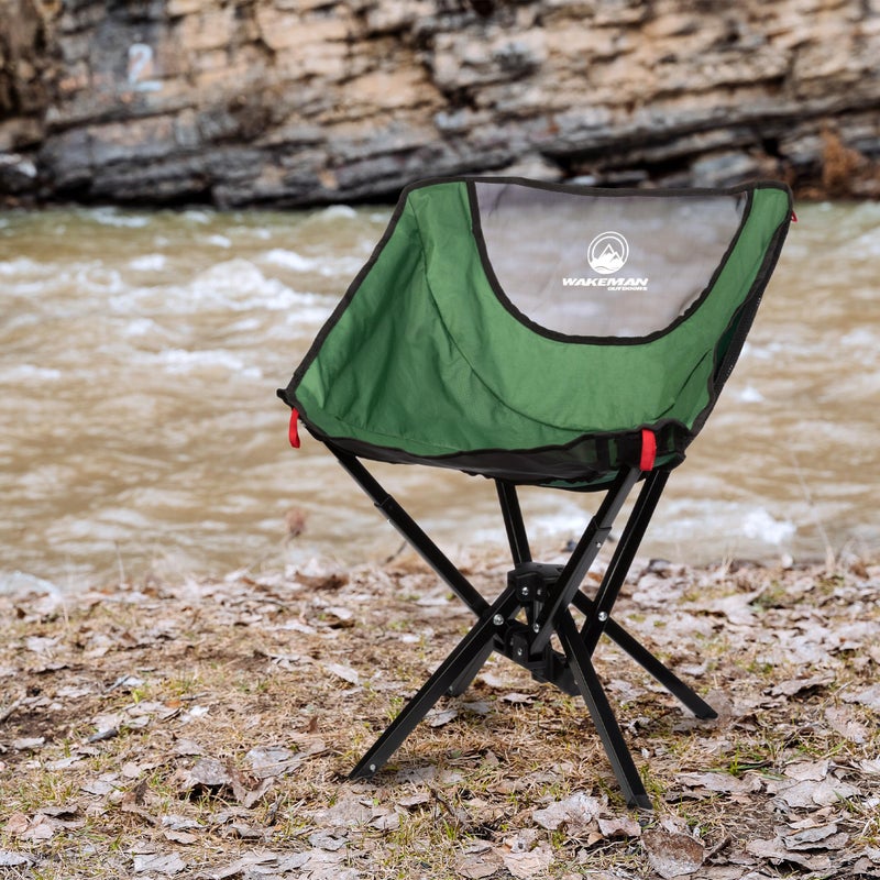 Wakeman Portable Camping Chair - Compact and Foldable Chair - Lightweight Backpacking Chair with Carrying Bag - Backpacking Gear by Wakeman Outdoors (Green) - Image 4