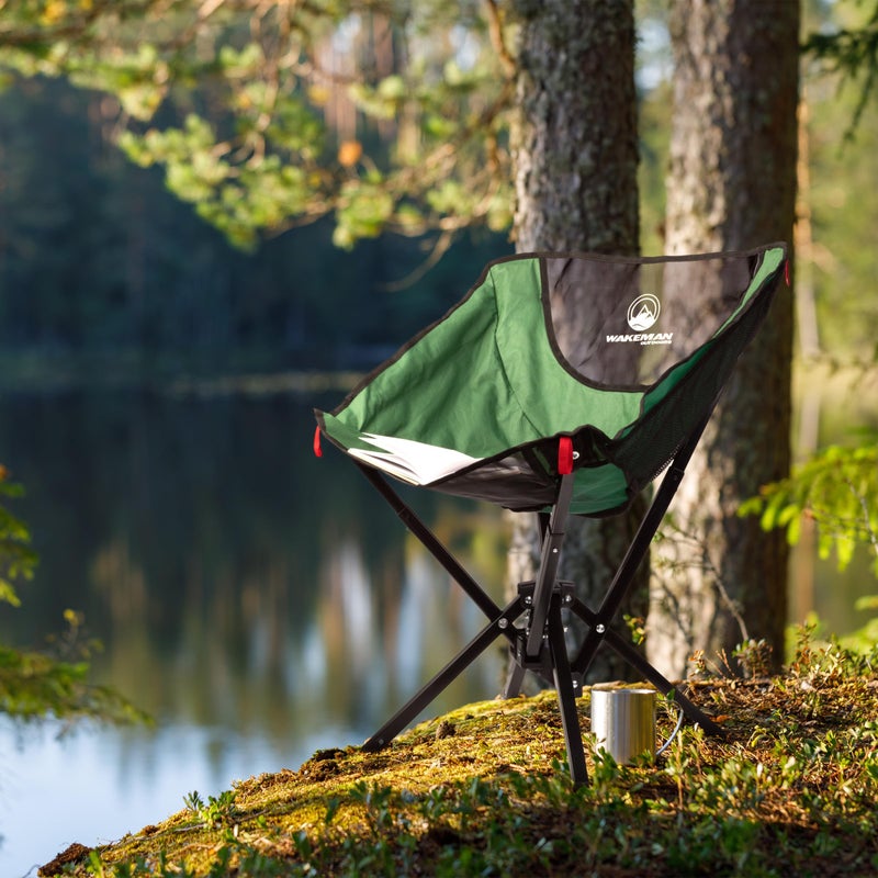 Wakeman Portable Camping Chair - Compact and Foldable Chair - Lightweight Backpacking Chair with Carrying Bag - Backpacking Gear by Wakeman Outdoors (Green) - Image 5