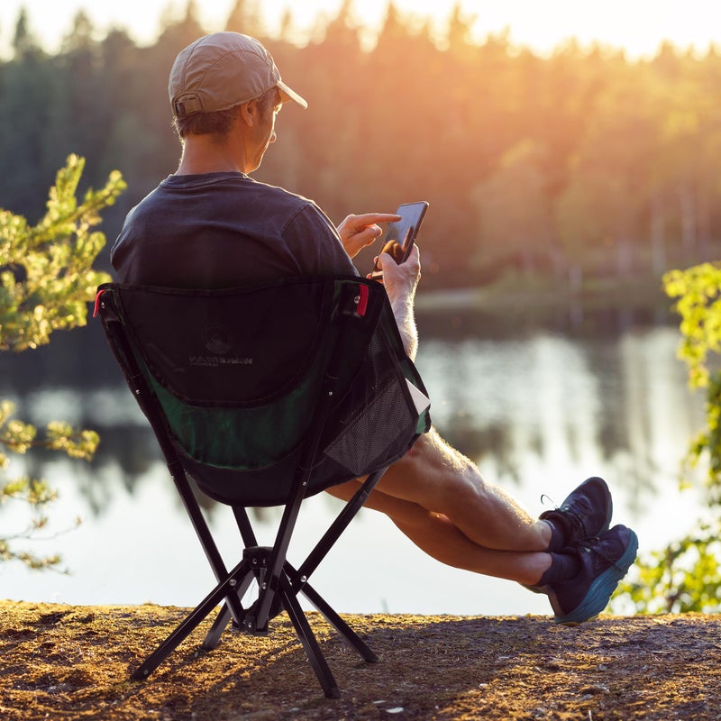 Wakeman Portable Camping Chair - Compact and Foldable Chair - Lightweight Backpacking Chair with Carrying Bag - Backpacking Gear by Wakeman Outdoors (Green) - Image 3