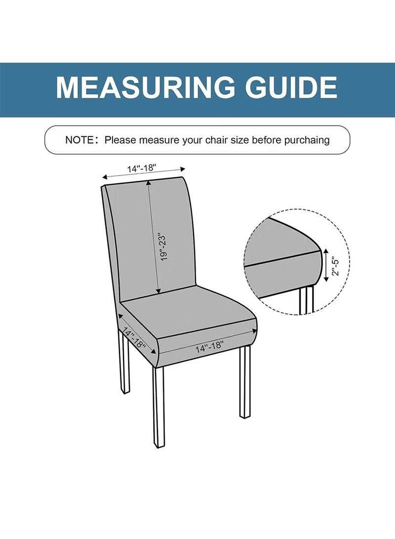 Beauenty Waterproof Chair Covers for Dining Room, Stretch Jacquard Dining Chair Slipcovers, Removable Washable Chair Protector for Kitchen, Hotel, Restaurant, (6 PCS,Beige-yellow) - Image 3